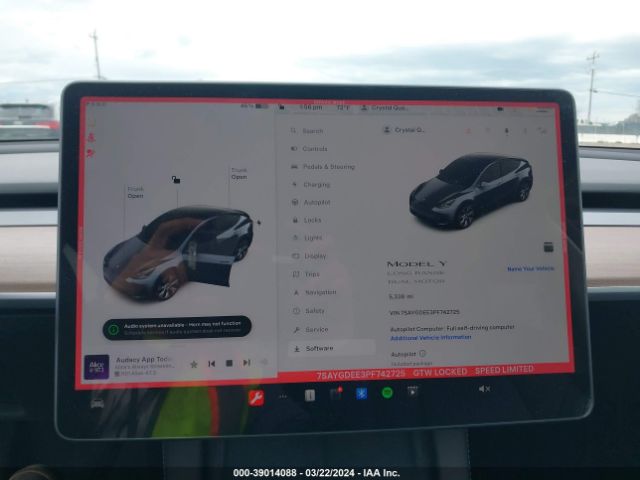 7SAYGDEE3PF742725 Tesla Model Y Awd/long Range Dual Motor All-wheel Drive
