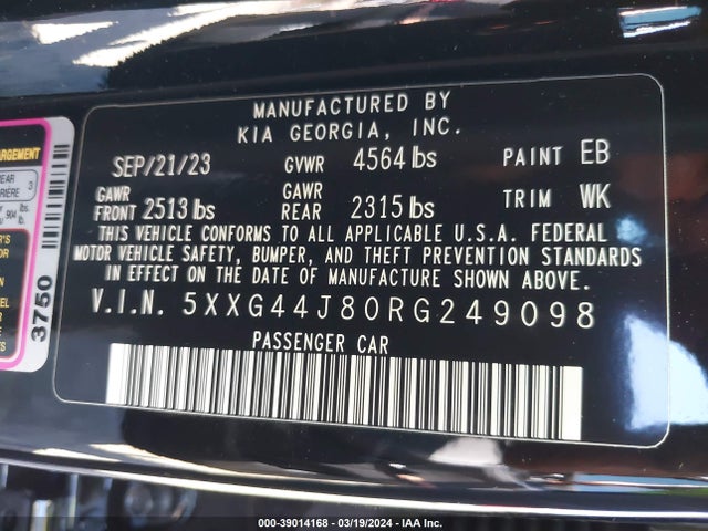 KIA K5 Gt 2024 5XXG44J80RG249098 Image 9