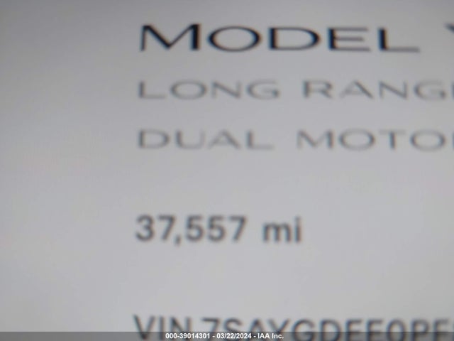 7SAYGDEE0PF862322 Tesla Model Y Awd/long Range Dual Motor All-wheel Drive