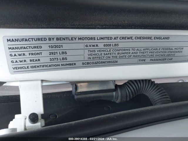 SCBCG2ZG5NC093224 Bentley Continental Gt Mulliner/v8