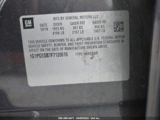 Chevrolet CRUZE LTZ 2015 1G1PG5SB7F7120618 Image 9