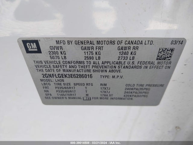 Chevrolet Equinox 2lt 2014 2GNFLGEK3E6286016 Image 9