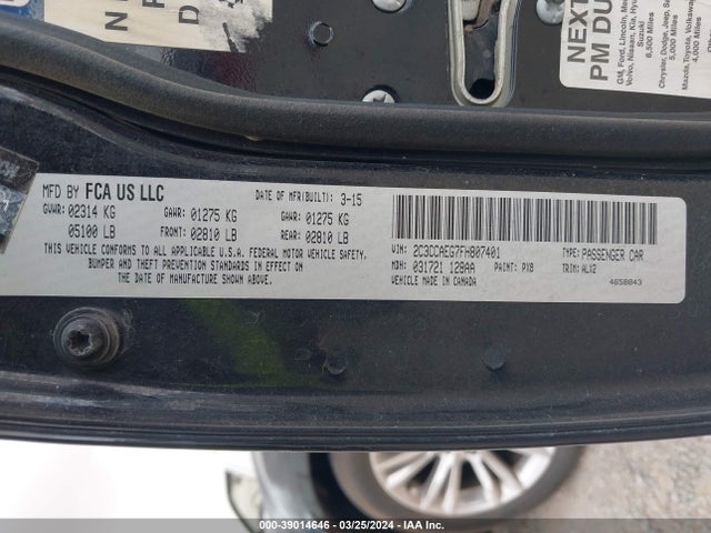 Chrysler 300C 2015 2C3CCAEG7FH807401 Image 9