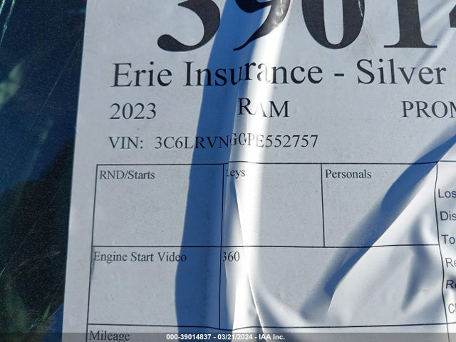 3C6LRVNG0PE552757 RAM Promaster 1500 Low Roof 118 Wb
