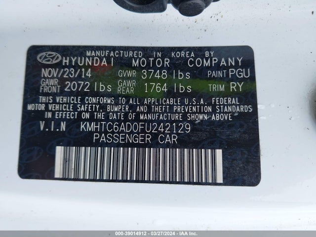 Hyundai Veloster 2015 KMHTC6AD0FU242129 Image 9