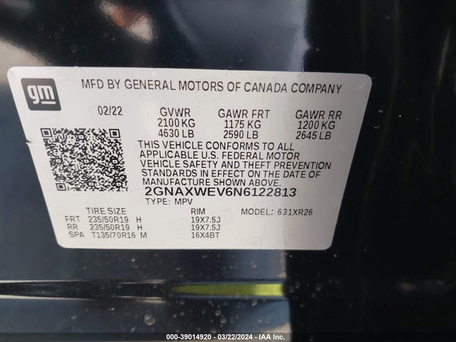 Chevrolet Equinox Awd Rs 2022 2GNAXWEV6N6122813 Image 9