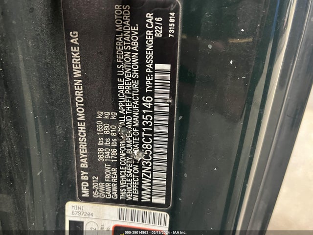 2012 MINI COOPER WMWZN3C58CT135146 Photo 8