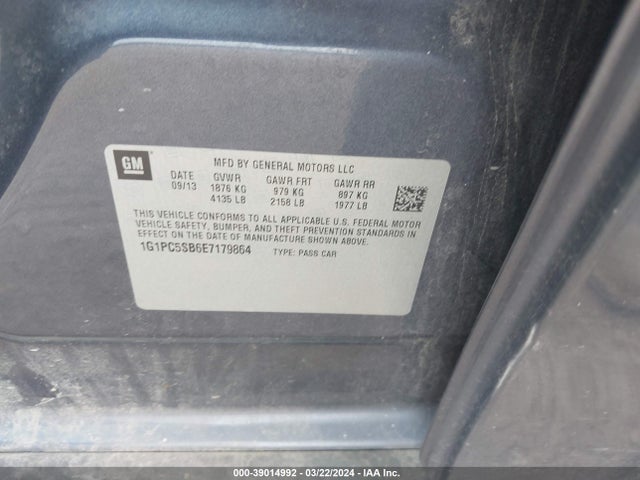Chevrolet Cruze 1lt Auto 2014 1G1PC5SB6E7179864 Image 9