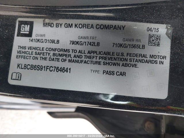 Chevrolet Spark Ls Cvt 2015 KL8CB6S91FC764641 Image 9