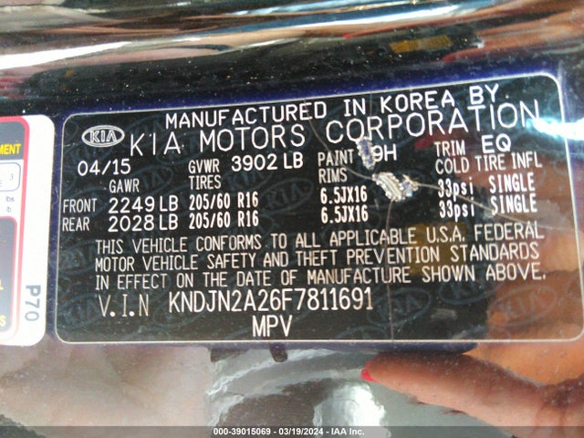 KIA Soul 2015 KNDJN2A26F7811691 Image 9