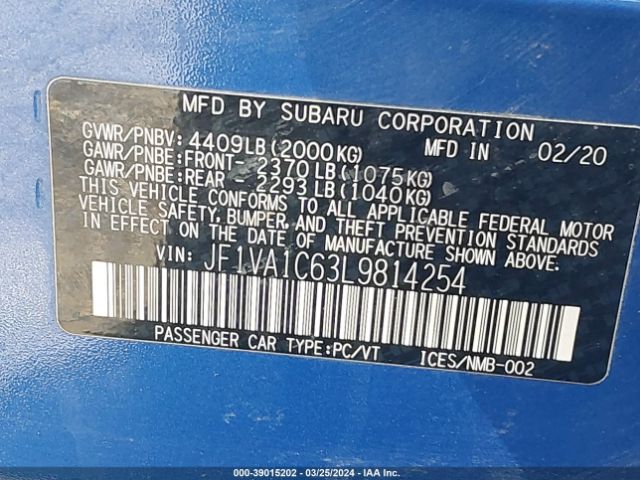 JF1VA1C63L9814254 Subaru Wrx Premium