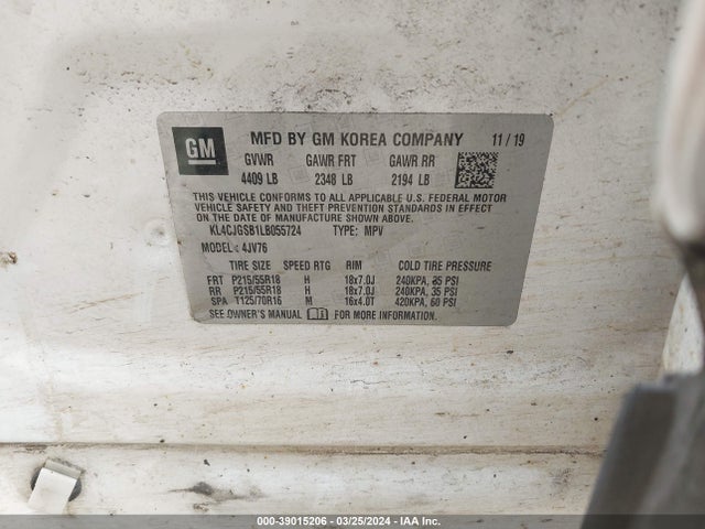 Buick Encore Awd Essence 2020 KL4CJGSB1LB055724 Image 9