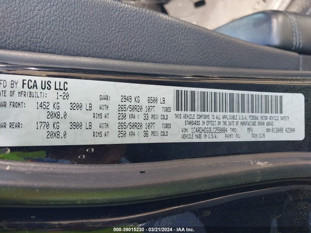 Dodge Durango Gt Plus Rwd 2020 1C4RDHDG3LC259084 Image 9