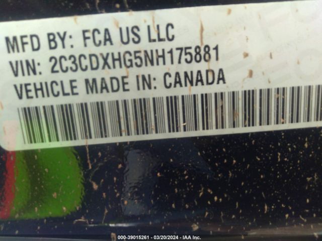 2C3CDXHG5NH175881 Dodge Charger Gt Rwd