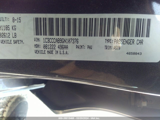 Chrysler 200 Limited 2016 1C3CCCAB9GN107376 Image 9