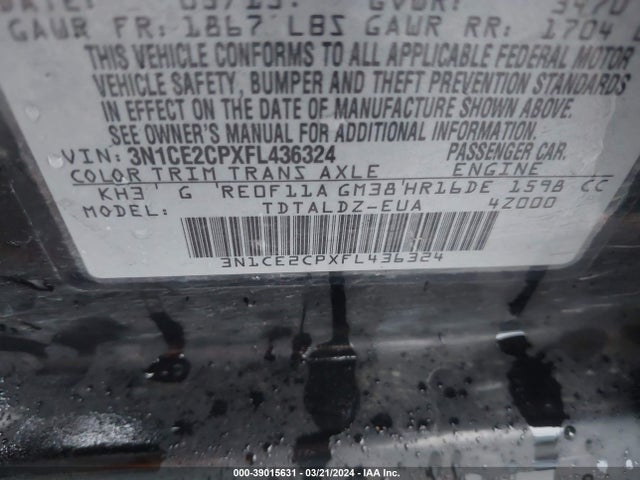 Nissan Versa Note Sv 2015 3N1CE2CPXFL436324 Image 9