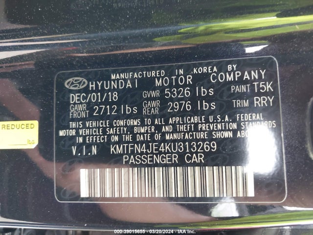 Genesis G80 3.8 2019 KMTFN4JE4KU313269 Image 9