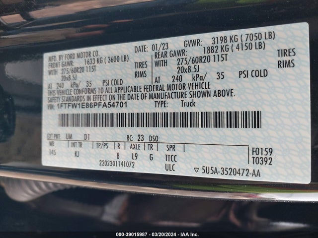 Ford F-150 King Ranch 2023 1FTFW1E86PFA54701 Image 9