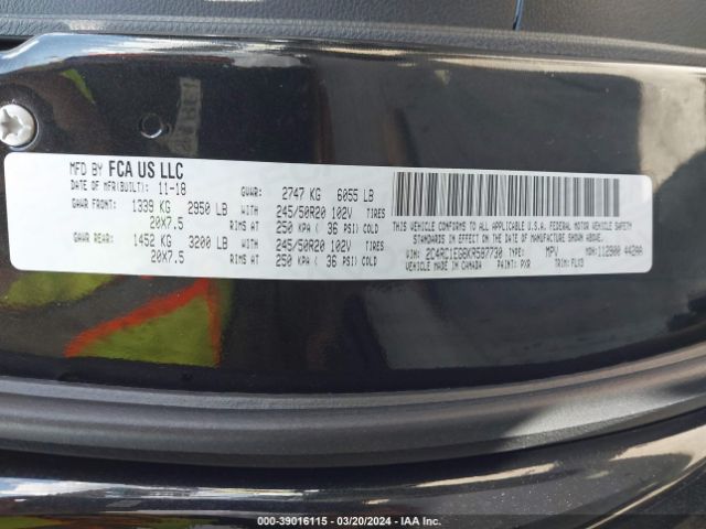 2C4RC1EG6KR587730 Chrysler Pacifica Touring L Plus