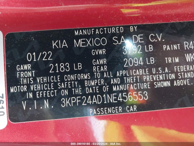 KIA Forte Lxs 2022 3KPF24AD1NE456553 Image 9