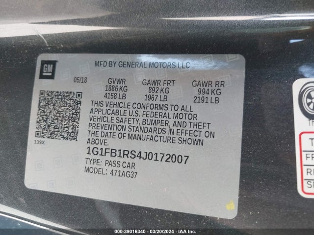 Chevrolet Camaro 1lt 2018 1G1FB1RS4J0172007 Image 9