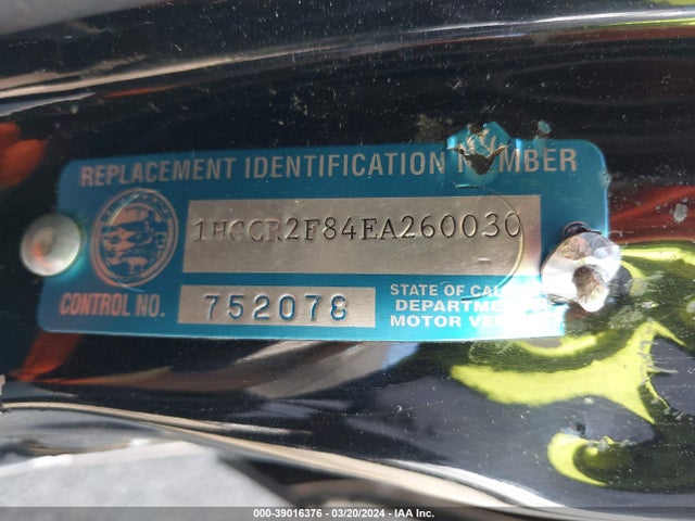 Honda Accord Ex-l 2014 1HGCR2F84EA260030 Image 9
