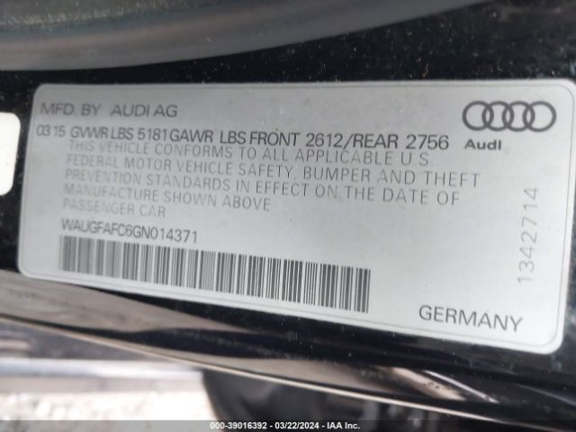 WAUGFAFC6GN014371 Audi A6 2.0t Premium Plus