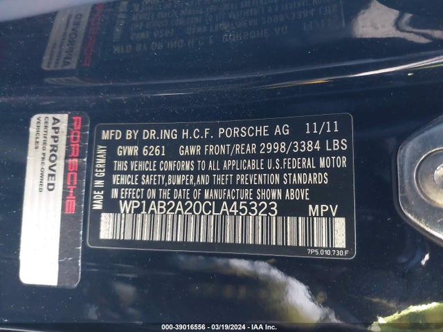 2012 PORSCHE CAYENNE WP1AB2A20CLA45323 Photo 8