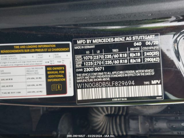 W1N0G8DB5LF829694 Mercedes-Benz GLC 300