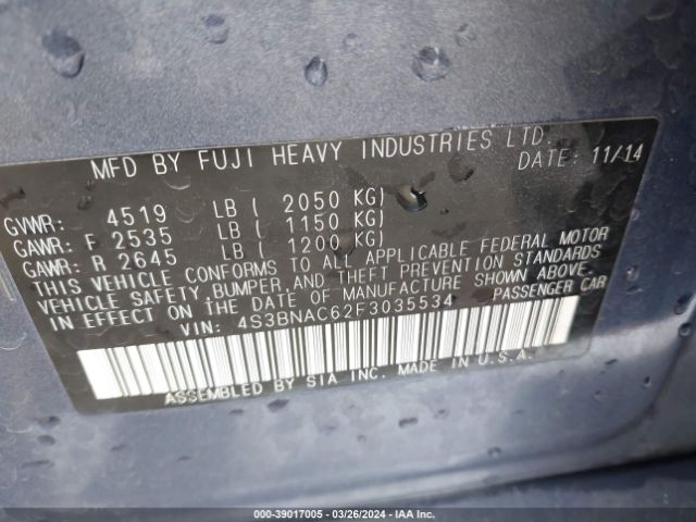 4S3BNAC62F3035534 Subaru Legacy 2.5i Premium