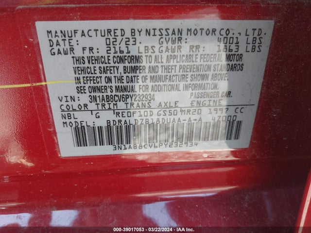 Nissan Sentra Sv Xtronic Cvt 2023 3N1AB8CV6PY232934 Image 9