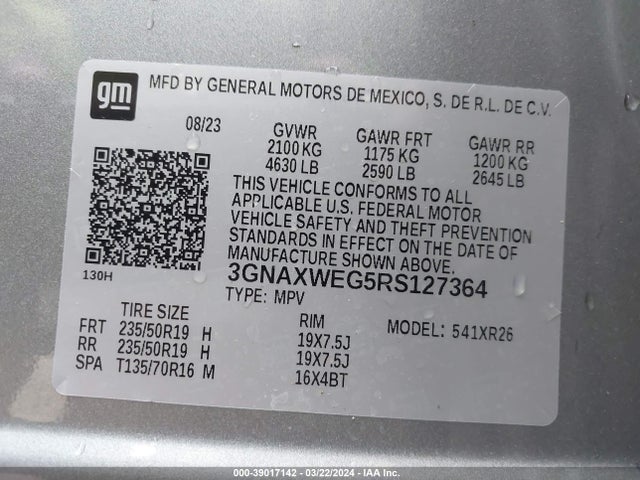Chevrolet Equinox Awd Rs 2024 3GNAXWEG5RS127364 Image 9