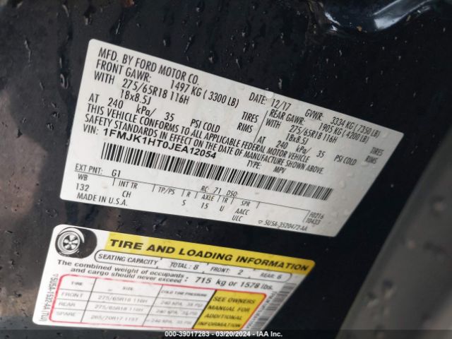 1FMJK1HT0JEA12054 Ford Expedition Max Xlt