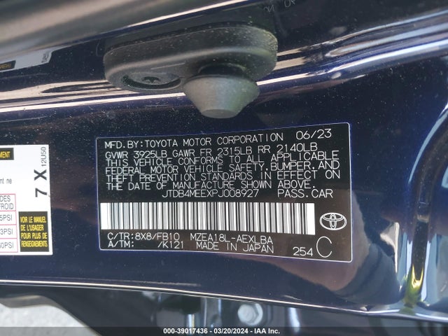 Toyota COROLLA LE 2023 JTDB4MEEXPJ008927 Image 9