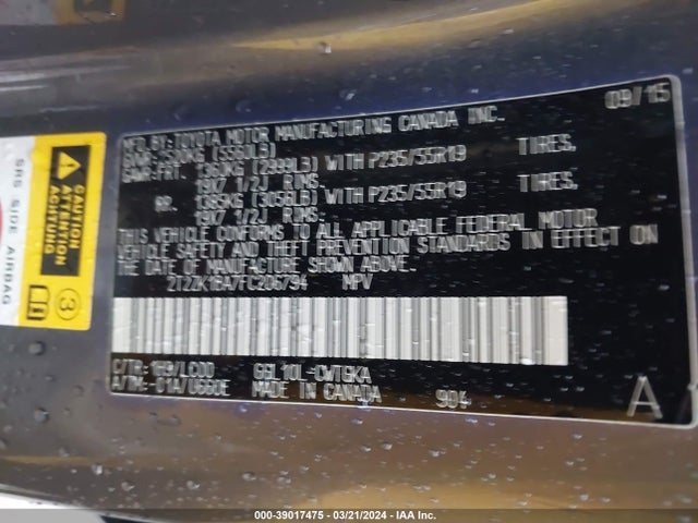 Lexus RX 350 2015 2T2ZK1BA7FC206794 Image 9
