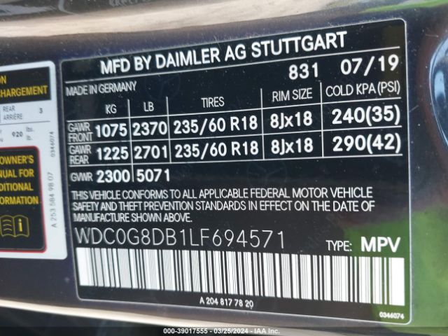 WDC0G8DB1LF694571 Mercedes-Benz GLC 300