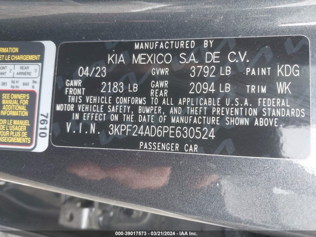 KIA Forte Lxs 2023 3KPF24AD6PE630524 Image 9