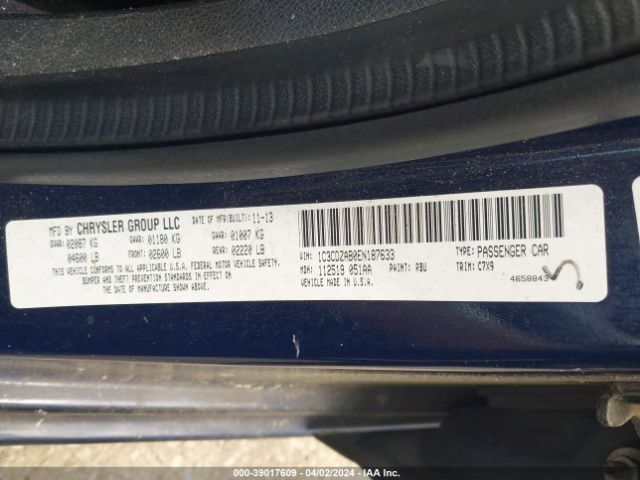 1C3CDZAB0EN187633 Dodge AVENGER SE