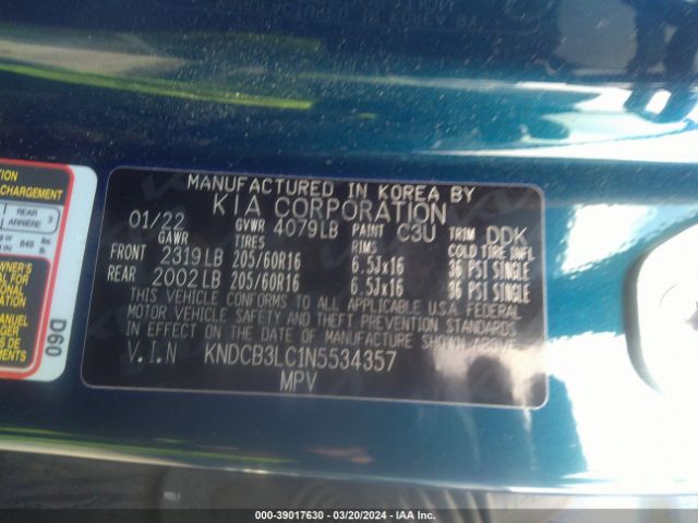 KNDCB3LC1N5534357 KIA NIRO LX