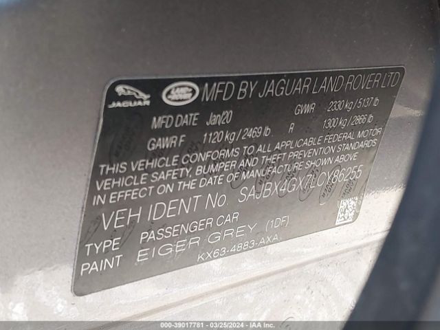 SAJBX4GX7LCY86255 Jaguar Xf 30t Checkered Flag Awd Automatic