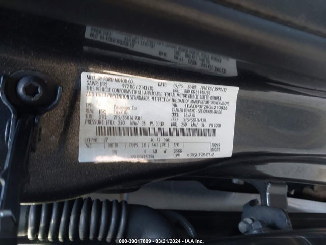Ford FOCUS SE 2016 1FADP3F20GL213925 Image 9