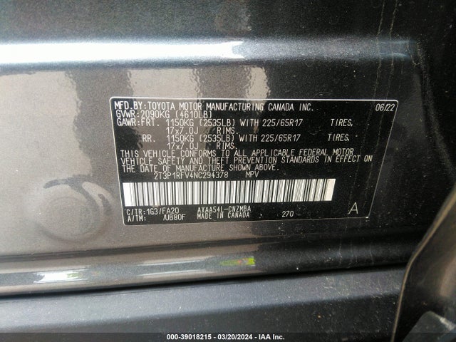 Toyota Rav4 Xle 2022 2T3P1RFV4NC294378 Image 9