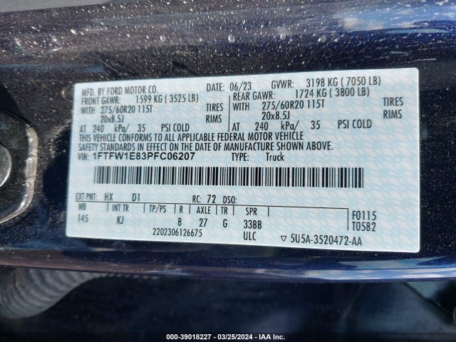 Ford F-150 King Ranch 2023 1FTFW1E83PFC06207 Image 9