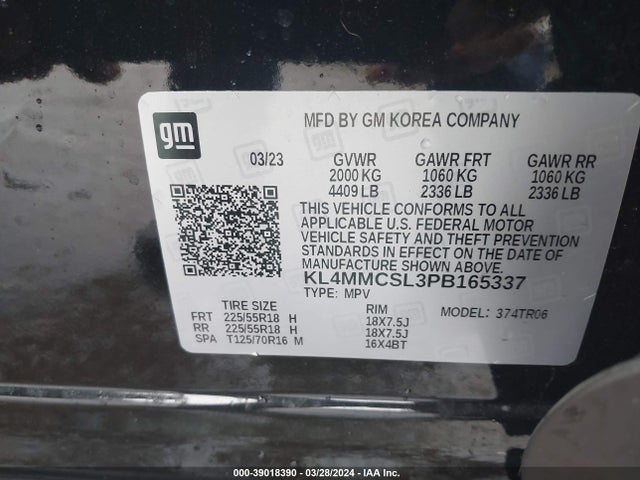 KL4MMCSL3PB165337 Buick Encore Gx Preferred Awd