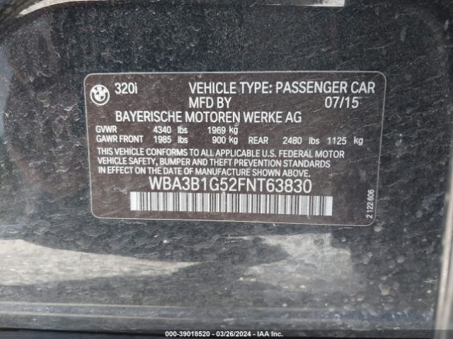 WBA3B1G52FNT63830 BMW 320i