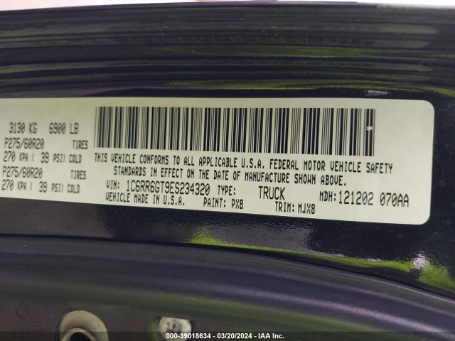 RAM 1500 Lone Star 2014 1C6RR6GT9ES234320 Image 9
