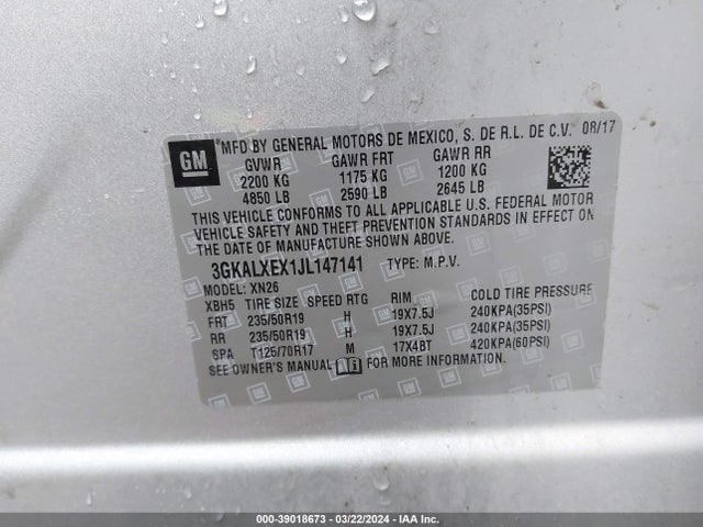 3GKALXEX1JL147141 GMC Terrain Denali