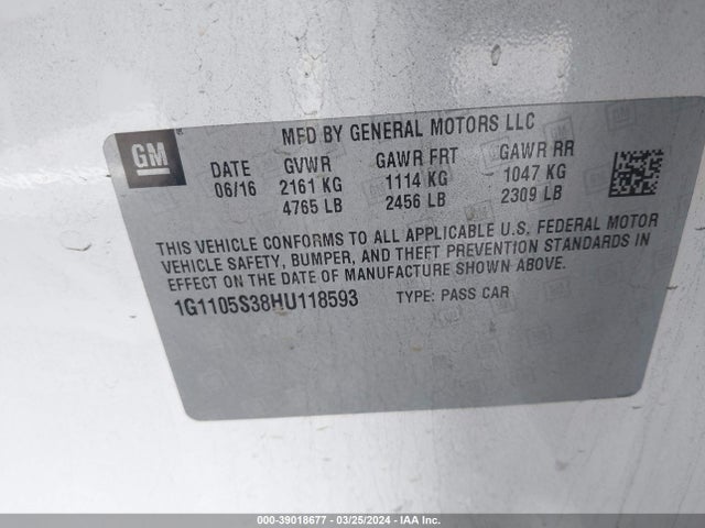 Chevrolet IMPALA 1LT 2017 1G1105S38HU118593 Image 9