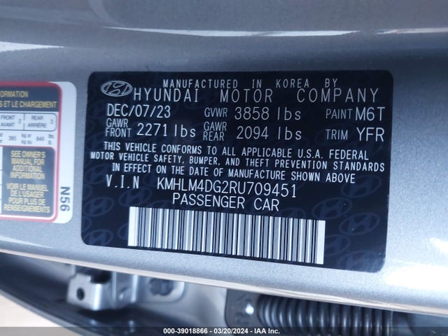 Hyundai ELANTRA SEL 2024 KMHLM4DG2RU709451 Image 9