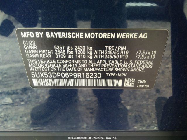 5UX53DP06P9R16230 BMW X3 Xdrive30i